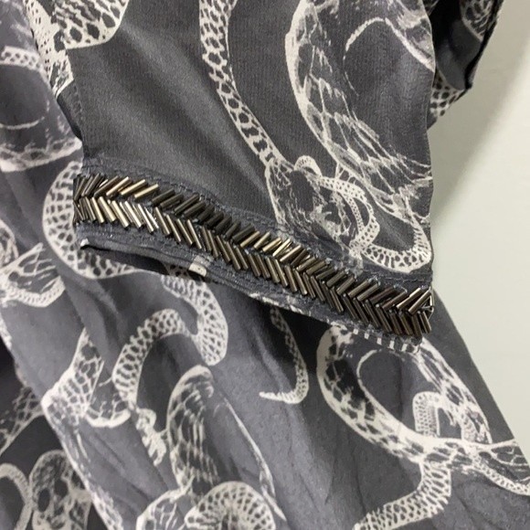 * NWT Winter Kate Silk Maxi Dress Size XS Grey/White Florence Blouson Snake - Picture 7 of 9